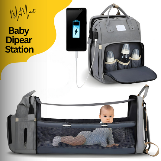 Multifunctional Diaper Backpack with Changing Station