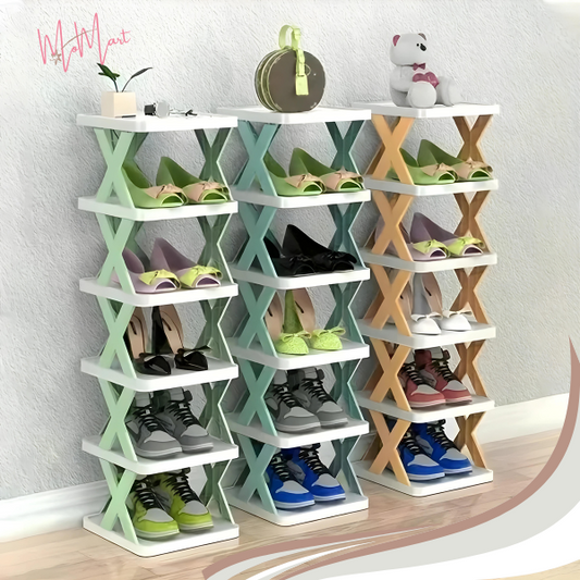 Foldable and Detachable Multi-Layer Plastic Shoe Rack